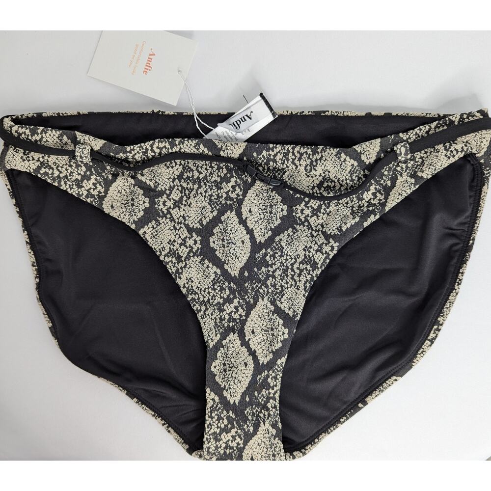 Andie Swim Bikini Bottom Black Grey The Riviera - Picture 3 of 10